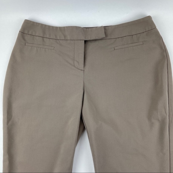 Apt 9 Crop Pants Womens 12P Khaki Flat Front - Picture 3 of 8